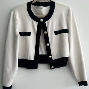 Aritzia Babaton Legacy Cardigan Sweater and Skirt Set, Size L